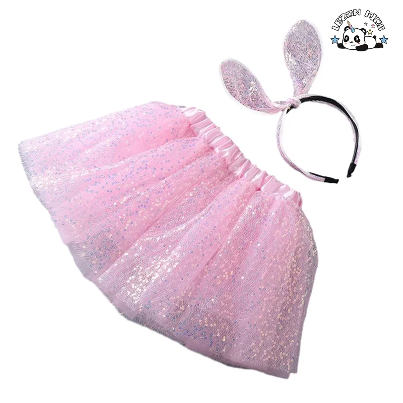LEZONKIDS - Customizable Girl Princess Poncho Skirt Short Skirt Sequin Gauze Baby Dance Skirt